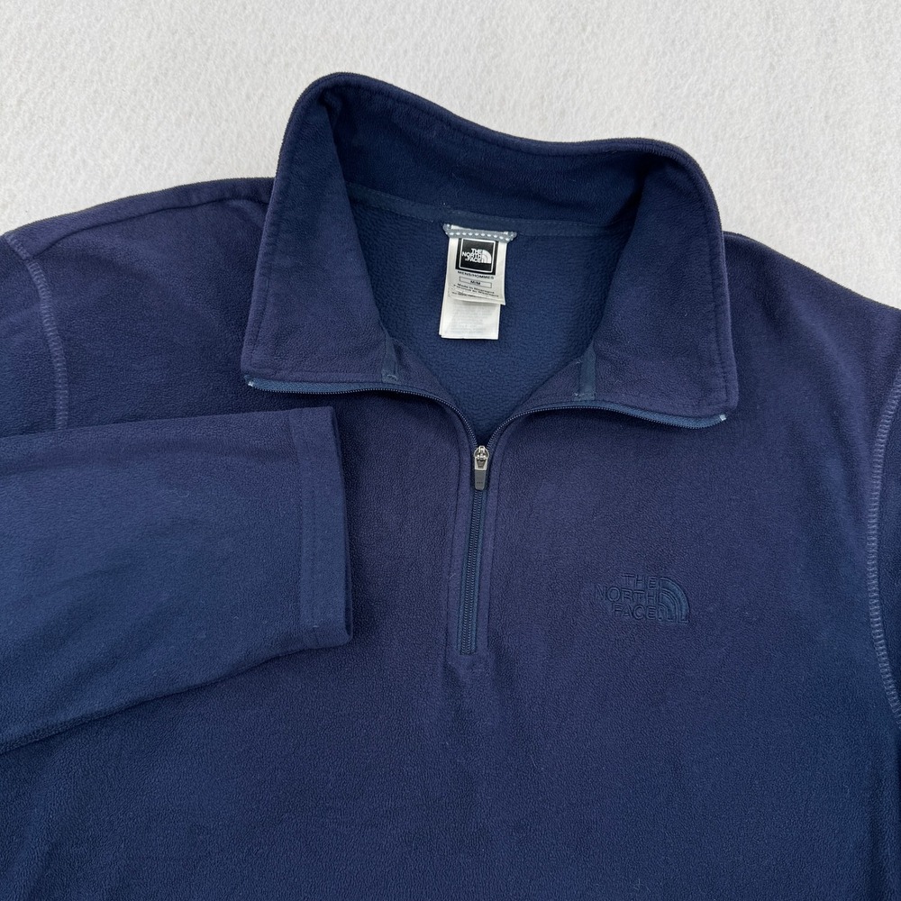The North Face Mens Navy Blue TKA 100 Quarter Zip Fleece Pullover Jacket Size M